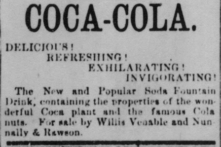 Primer logotipo / etiqueta de Coca Cola